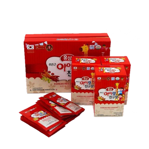 Nước Hồng Sâm trẻ em BIO Hàn Quốc hộp 30 gói * 20ml (Korea Red Ginseng Kid & Friends)