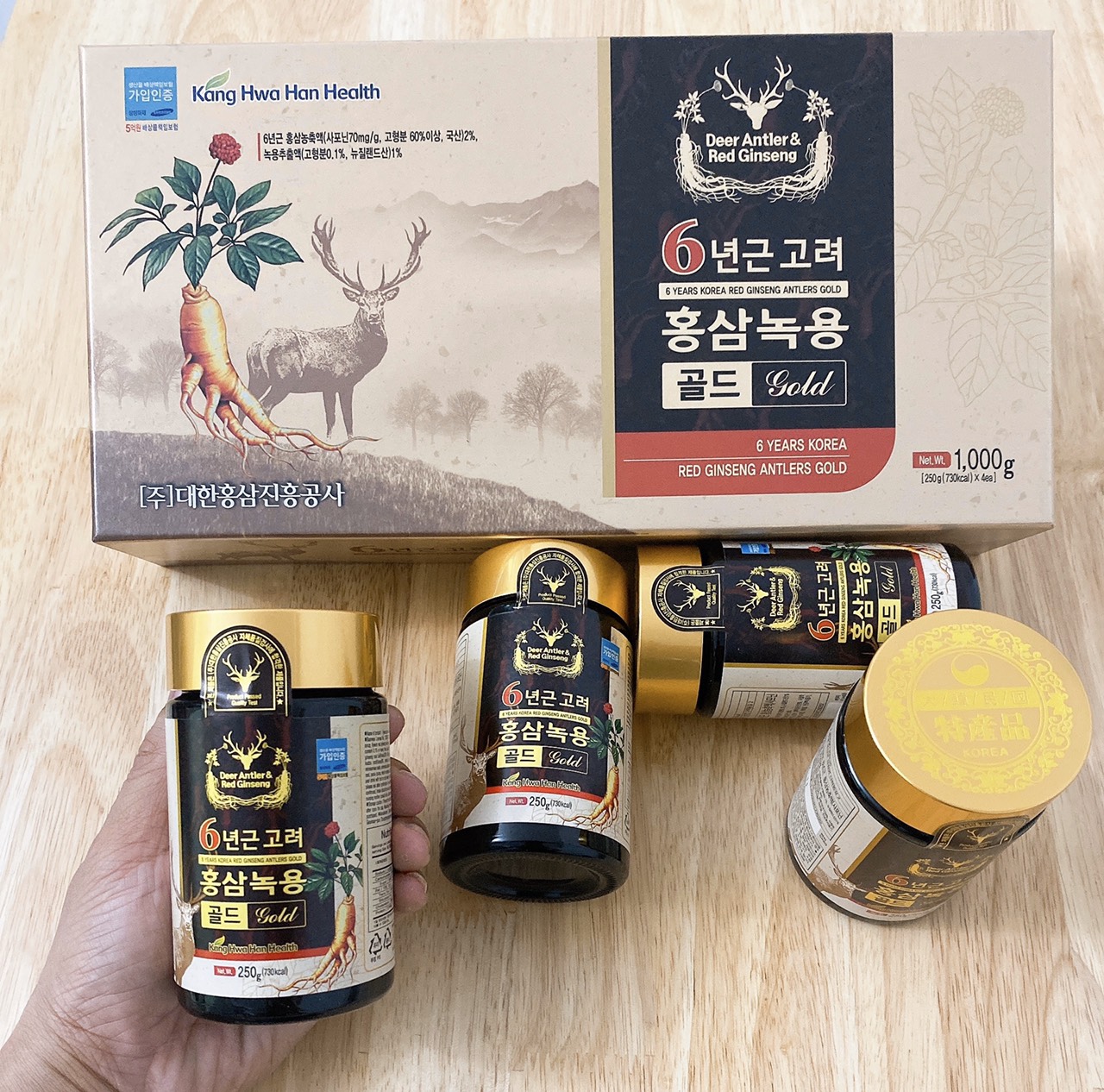SÂM NHUNG HƯƠU LINH CHI HÀN QUỐC DẠNG NƯỚC TIỆN LỢI KẾT HỢP BA DƯỢC LIỆU QUÝ HIẾM