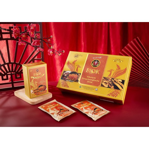 Nước Uống Đông Trùng Hạ Thảo Biok Silkworm Dongchoonghacho Drrink Hộp 15 Gói